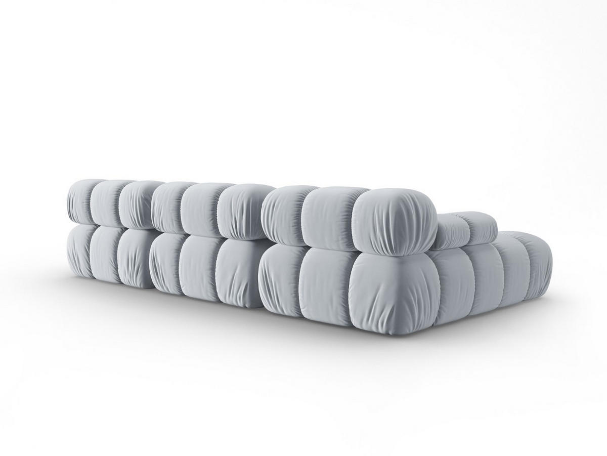 MODULARES-ECKSOFA links Bellis aus Samt hellblau 4 Sitzplätze - Hellblau, Textil (122/285cm) - Micadoni