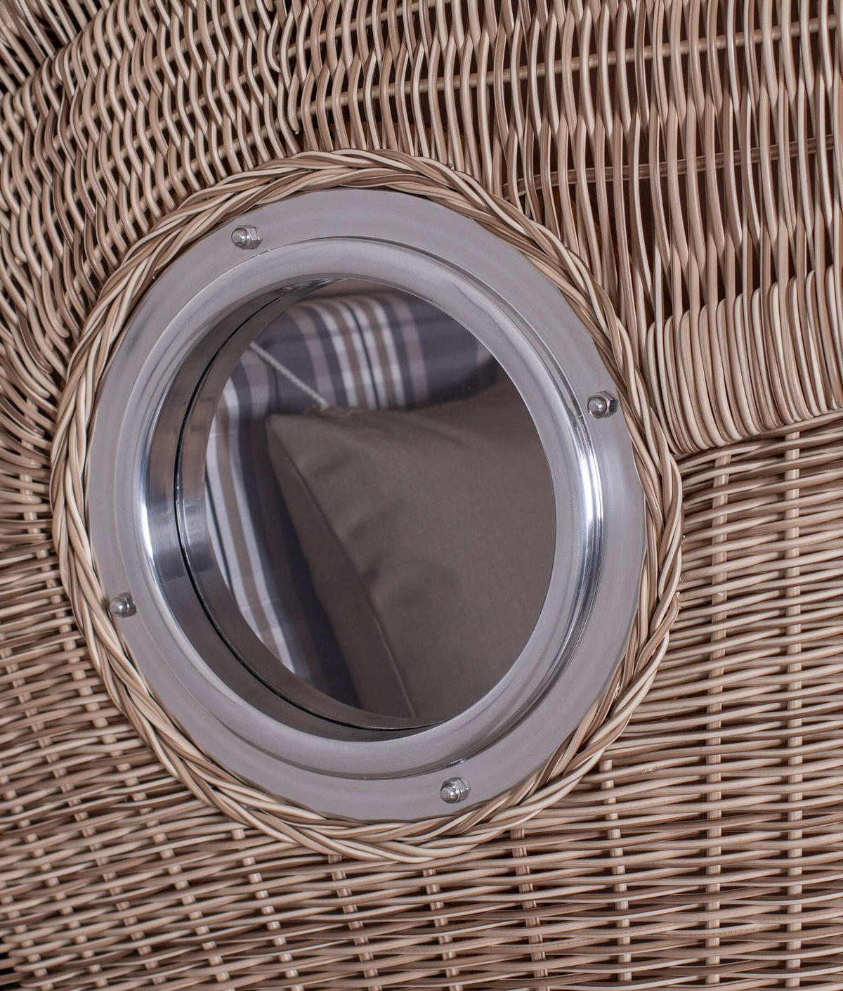 STRANDKORB Düne 1-Sitzer Teak 522 - Braun/Grau, Holz/Textil (98/165/80cm) - Mr. Deko
