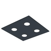 DECKENLEUCHTE - Anthrazit, Metall (40/40/4cm) - Lumicom