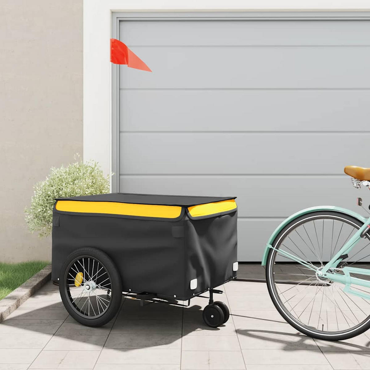 FAHRRADANHÄNGER Schwarz Und Gelb 45 Kg Eisen - Gelb, Metall (68/59/137cm) - vidaXL