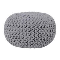 POUF Conrad 40/40/25 cm - Grau, Naturmaterialen/Textil (40/25/40cm) - Beliani