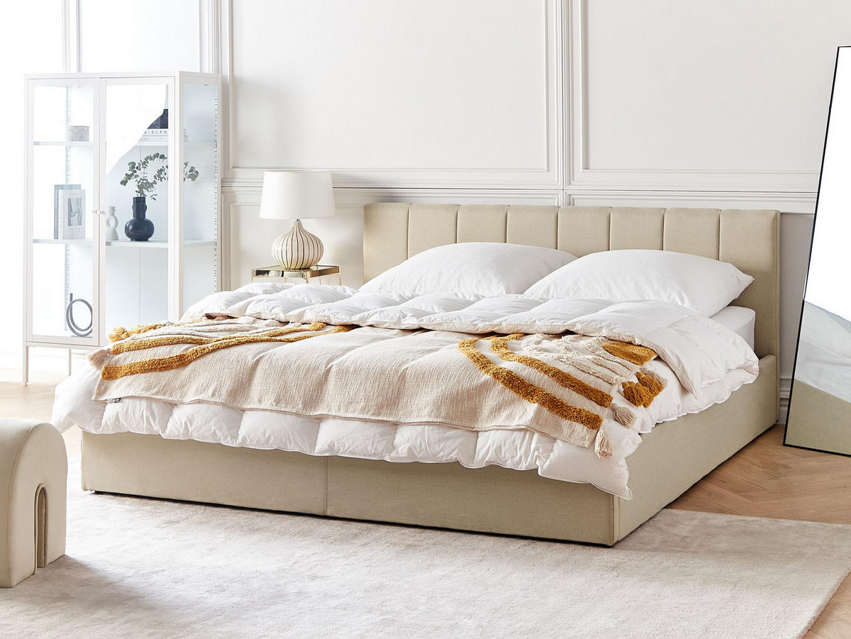 POLSTERBETT 180/200 cm Beige Dreux - Beige, Textil (180/200cm) - Beliani