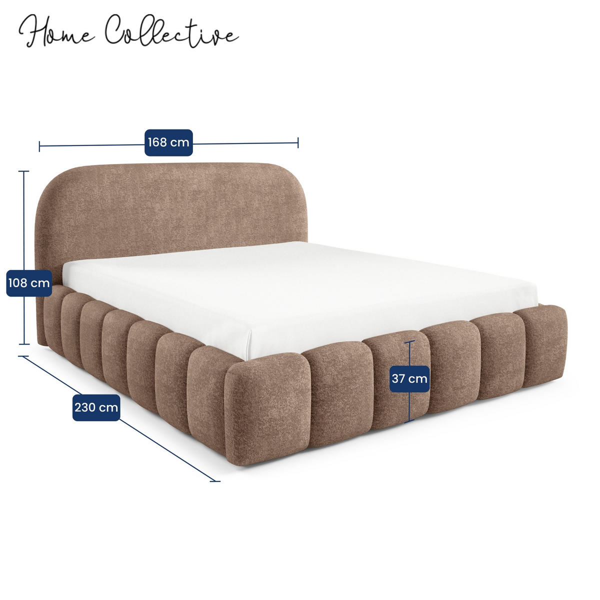 POLSTERBETT mit Stauraum 140x200 cm in Braun - Braun, Textil (140/200cm) - Home Collective