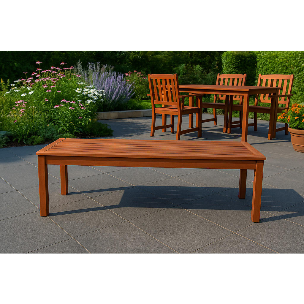 Thumbnail - TPFGarden Hockerbank, Braun, Holz, 120x45x40 cm, Gartenmöbel, Gartenbänke