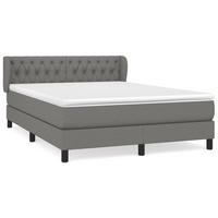 BOXSPRINGBETT Mit Matratze Dunkelgrau 140/190 Cm Stoff - Grau, Textil (140/190cm) - vidaXL