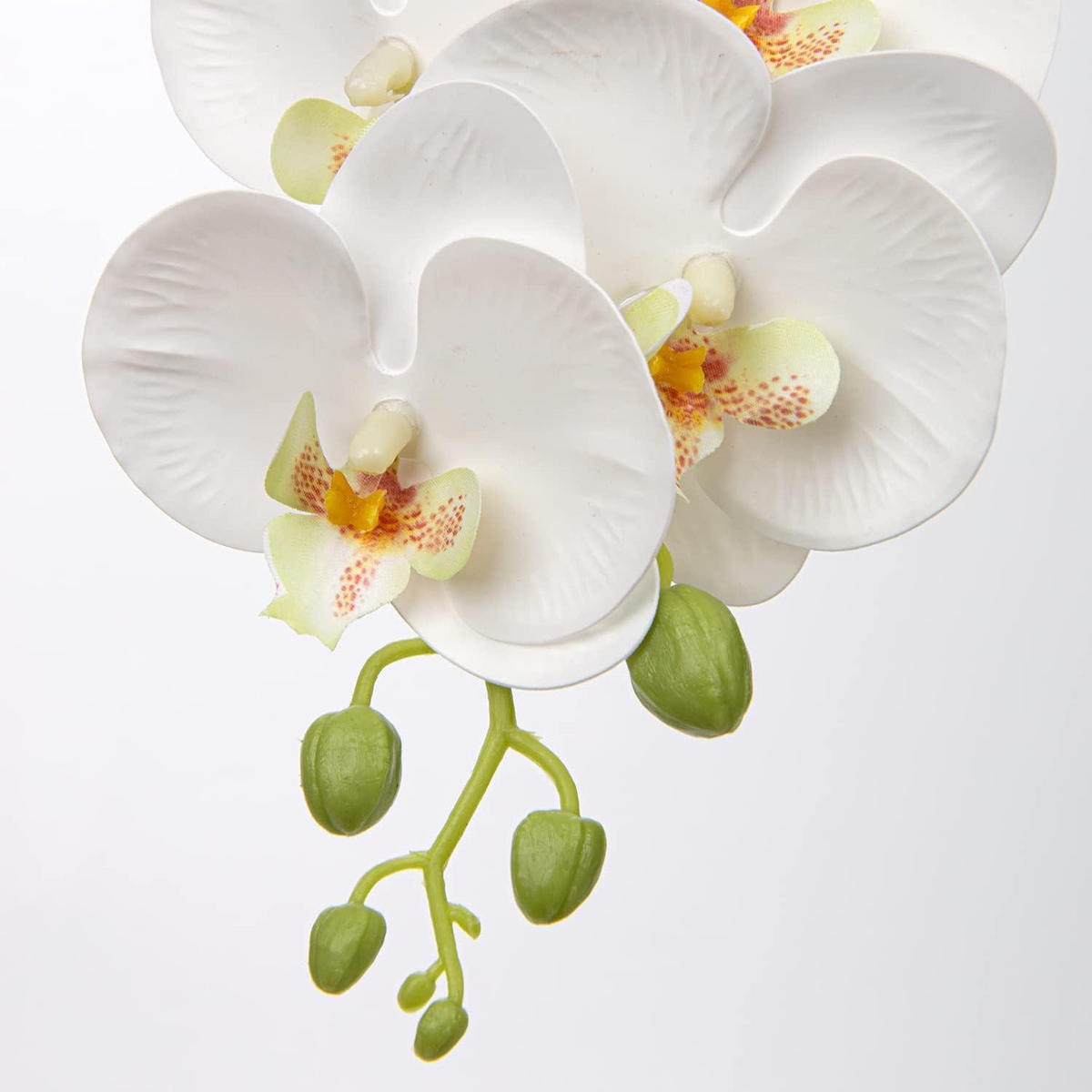 KUNSTBLUME Orchideenzweig 4-teiliges Set Weiß - Weiß, Kunststoff (10cm)