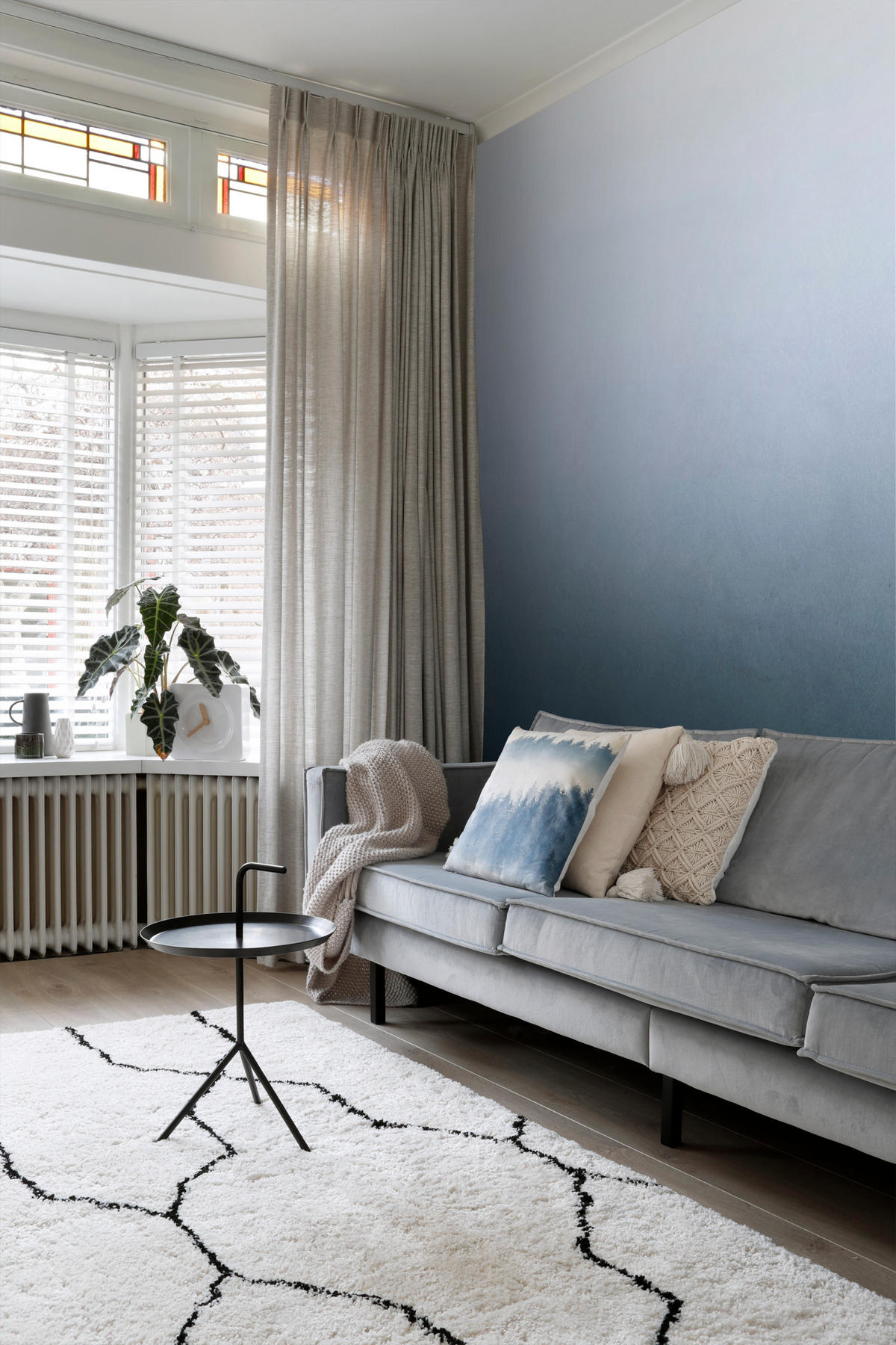 FOTOTAPETE Dip-Dye Muster 200 x 279 cm - Blau, Papier (200/279cm) - ESTAhome
