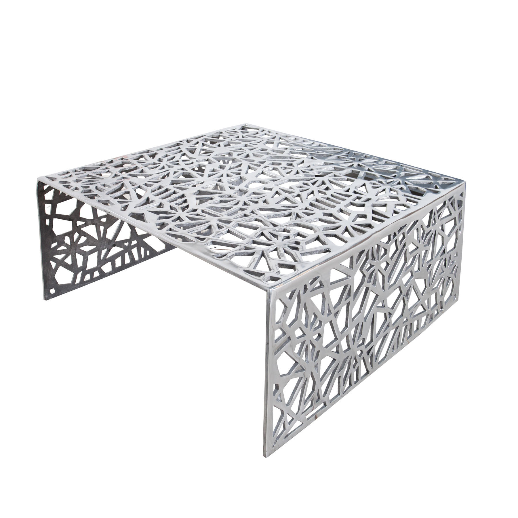 COUCHTISCH ABSTRACT rechteckig Silber 60cm - Silberfarben, Metall (60/60/32cm) - riess-ambiente