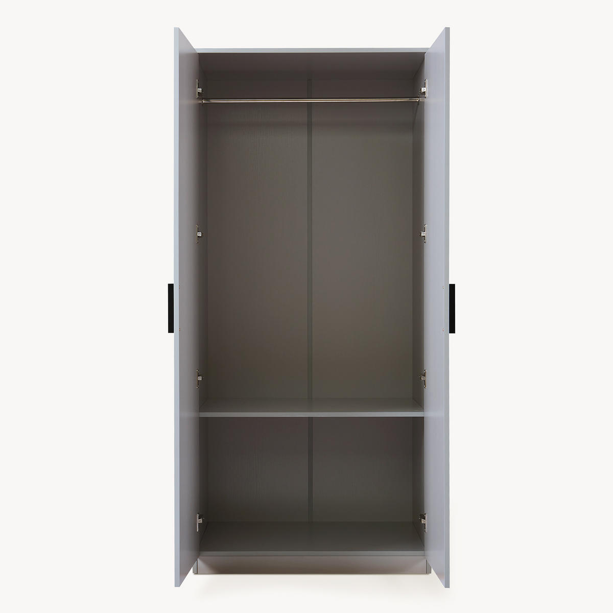 KLEIDERSCHRANK Eiselfing - Grau, Holzwerkstoff (80/176/52cm) - [en.casa]