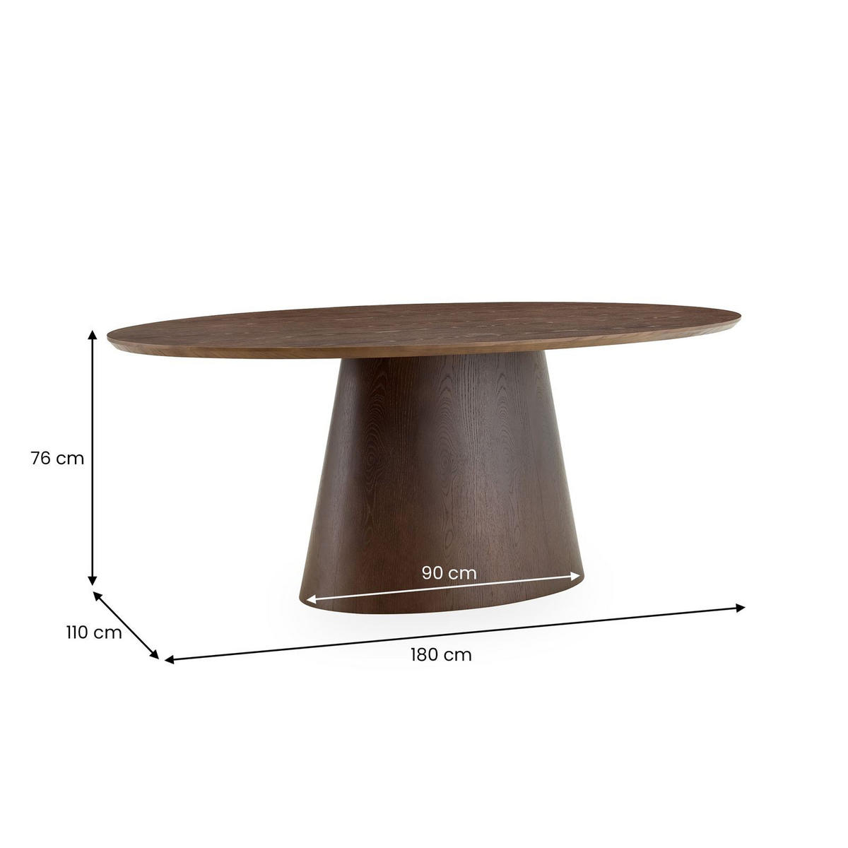 ESSTISCH AURA dunkelbraun - Dunkelbraun, Holzwerkstoff (110/180/76cm) - IDIMEX