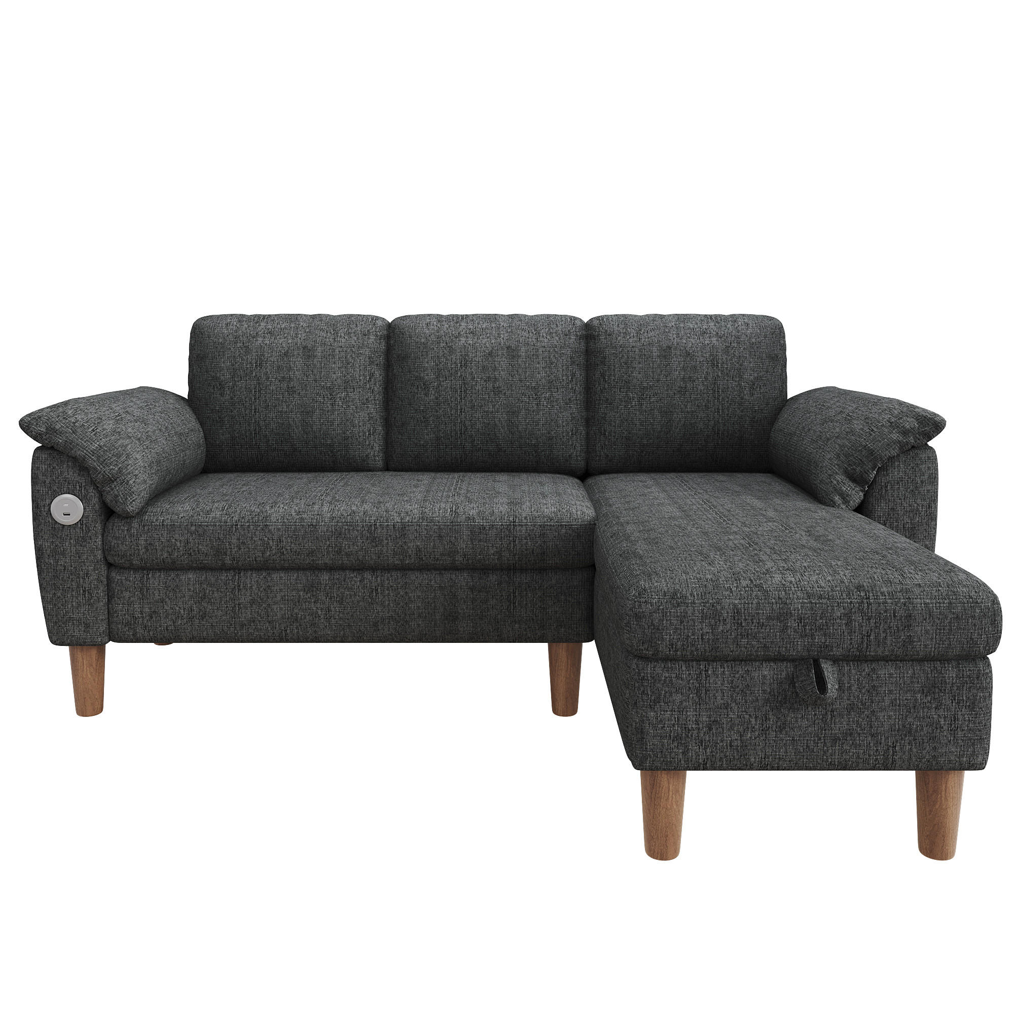 Oxeza Ecksofa Dunkelgrau 181x125 cm
