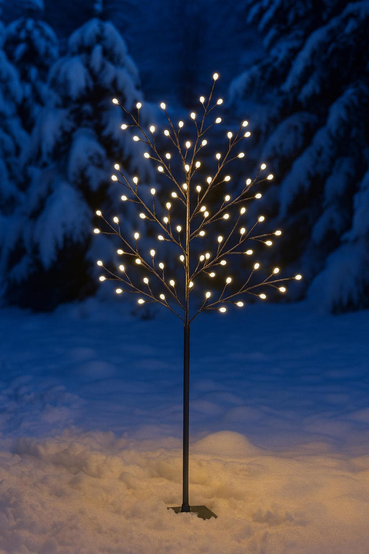 LED-BAUM Northpoint mit 150 warmweißen LEDs, 150 cm Höhe, Timer & 5 m Kabel - Weiß, Kunststoff (60/60/150cm) - Northpoint