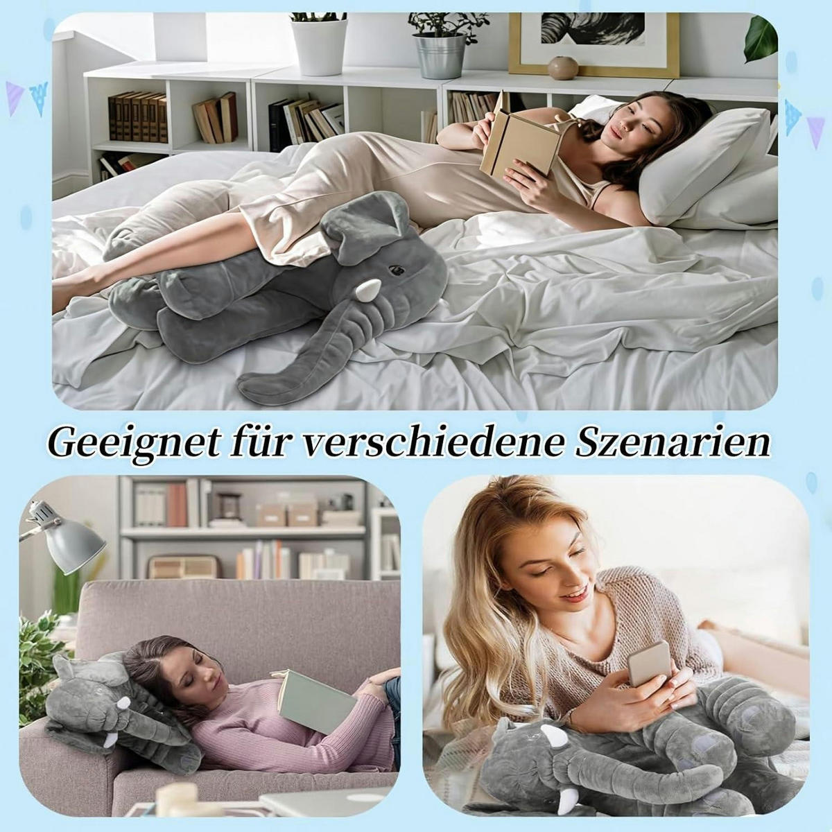 KUSCHELTIER Elefant 60 cm Grau - Grau, Textil (40/60cm)