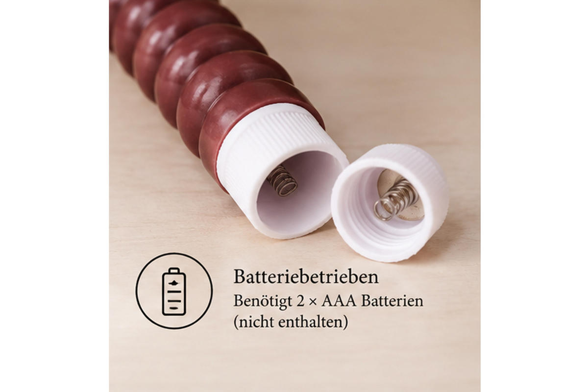 LED-KERZENSET Ø2,2x22 cm, Dunkelrot - Dunkelrot, Naturmaterialien (2.2/2.2/22cm) - dasmöbelwerk