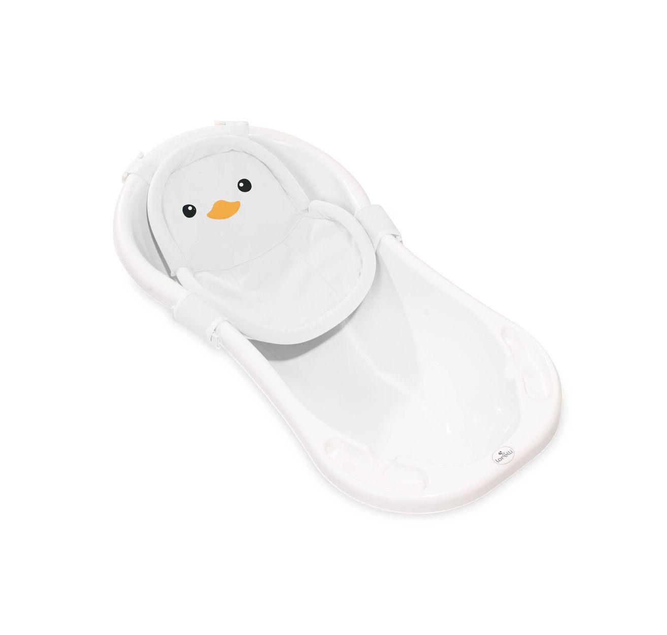 BABYBADENETZ Pinguin weiß Kunststoff-Clips, Badewannennetz, schnell trocknend, passend 84–100 cm - Weiß, Textil (28/28cm) - Lorelli