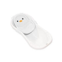 BABYBADENETZ Pinguin weiß Kunststoff-Clips, Badewannennetz, schnell trocknend, passend 84–100 cm - Weiß, Textil (28/28cm) - Lorelli