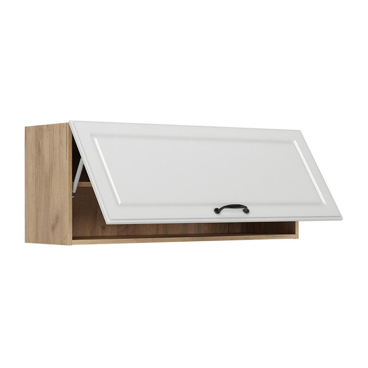 HÄNGESCHRANK R-Line, Weiß Landhaus/Goldkraft Eiche, 100 cm Flach - Honigeiche/Weiß, Holzwerkstoff (100/40/31cm) - Vicco