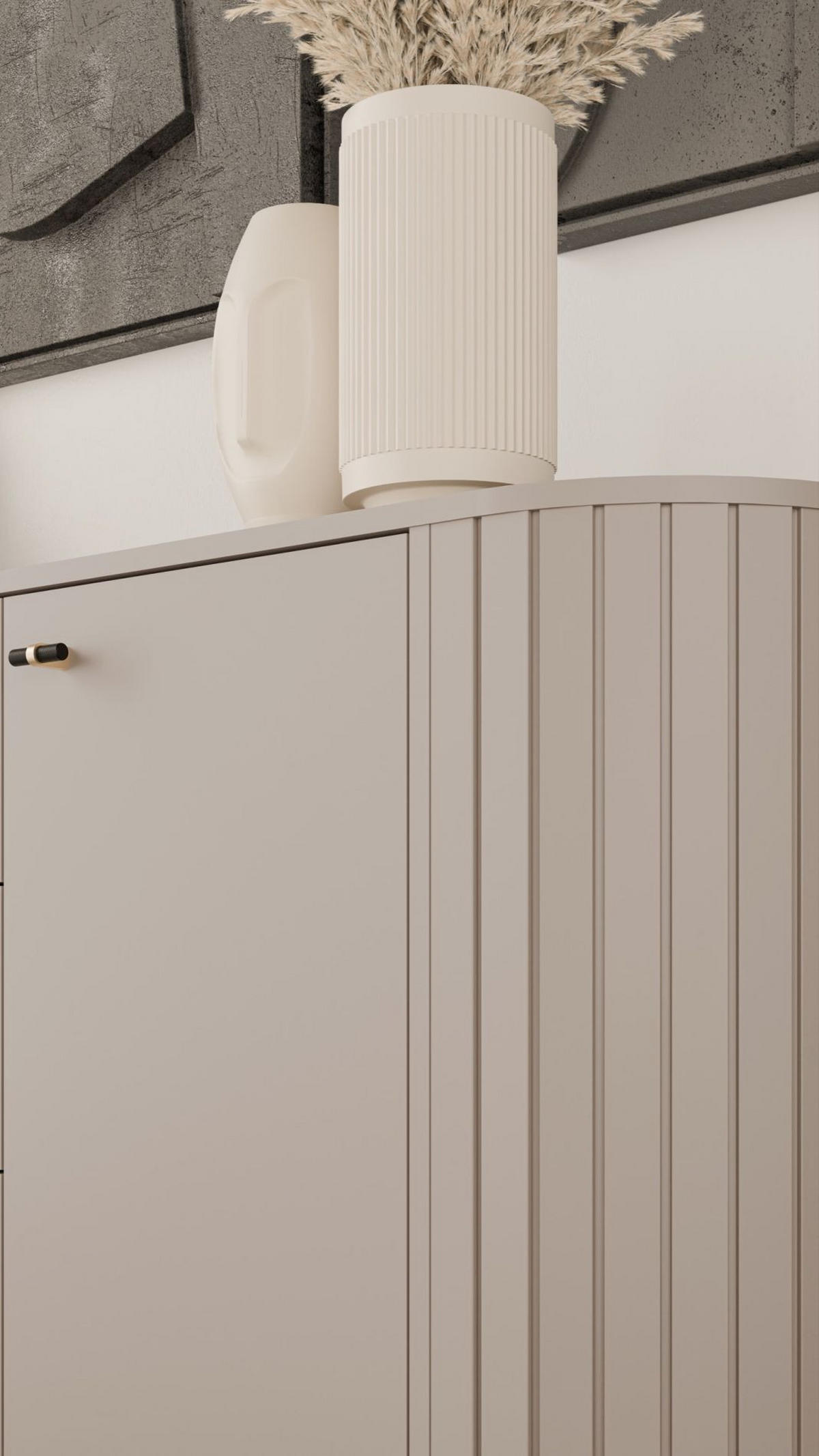 SIDEBOARD Zante Graubeige 190 cm - Taupe/Goldfarben, Holzwerkstoff/Metall (190/81/40cm) - Selsey