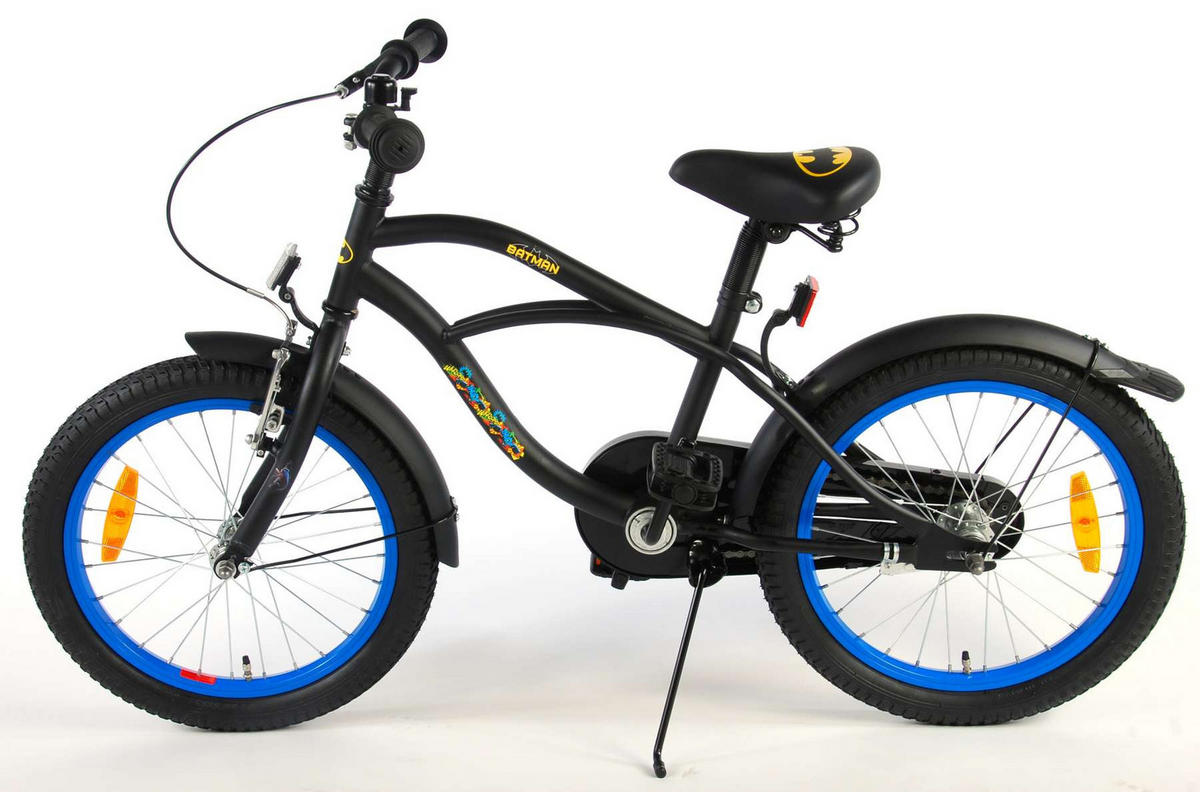 KINDERFAHRRAD Batman - Jungen - 18 Zoll - Rücktritt + Handbremse - Schwarz - Schwarz, Metall (65cm) - TPFSports