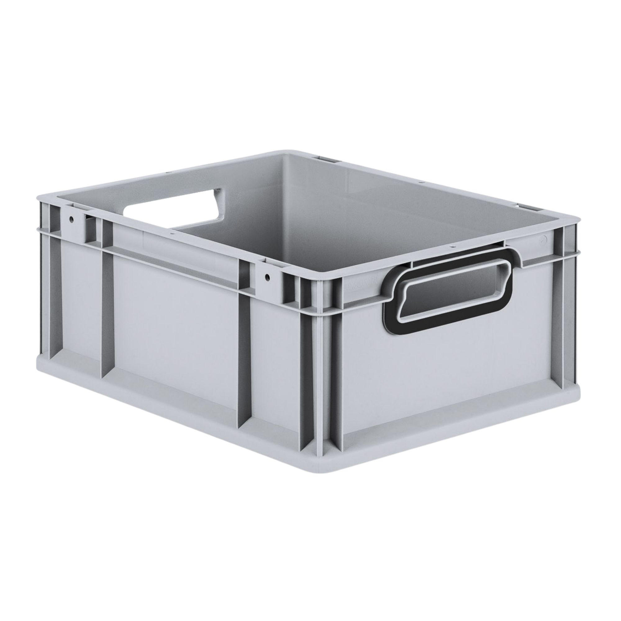 EUROBOX NextGen Color 17x30x40 cm 16 Liter Griffe schwarz offen, Grau - Schwarz/Grau, Kunststoff (30/17/40cm) - PROREGAL