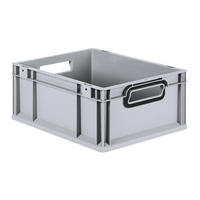 EUROBOX NextGen Color 17x30x40 cm 16 Liter Griffe schwarz offen, Grau - Schwarz/Grau, Kunststoff (30/17/40cm) - PROREGAL
