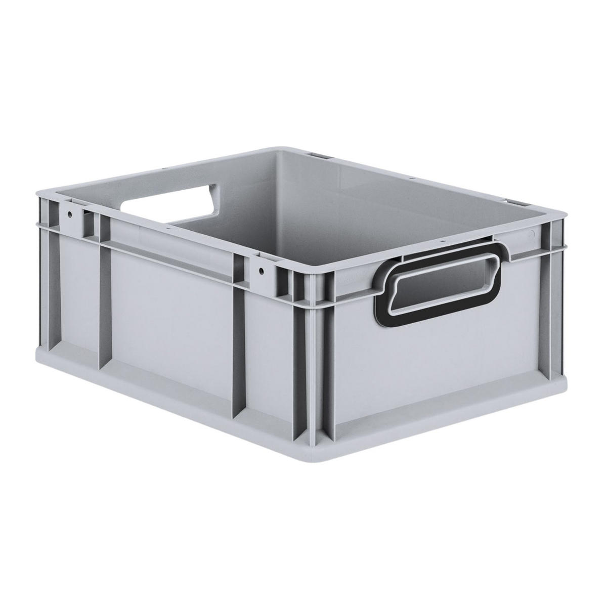 EUROBOX NextGen Color 17x30x40 cm 16 Liter Griffe schwarz offen, Grau - Schwarz/Grau, Kunststoff (30/17/40cm) - PROREGAL