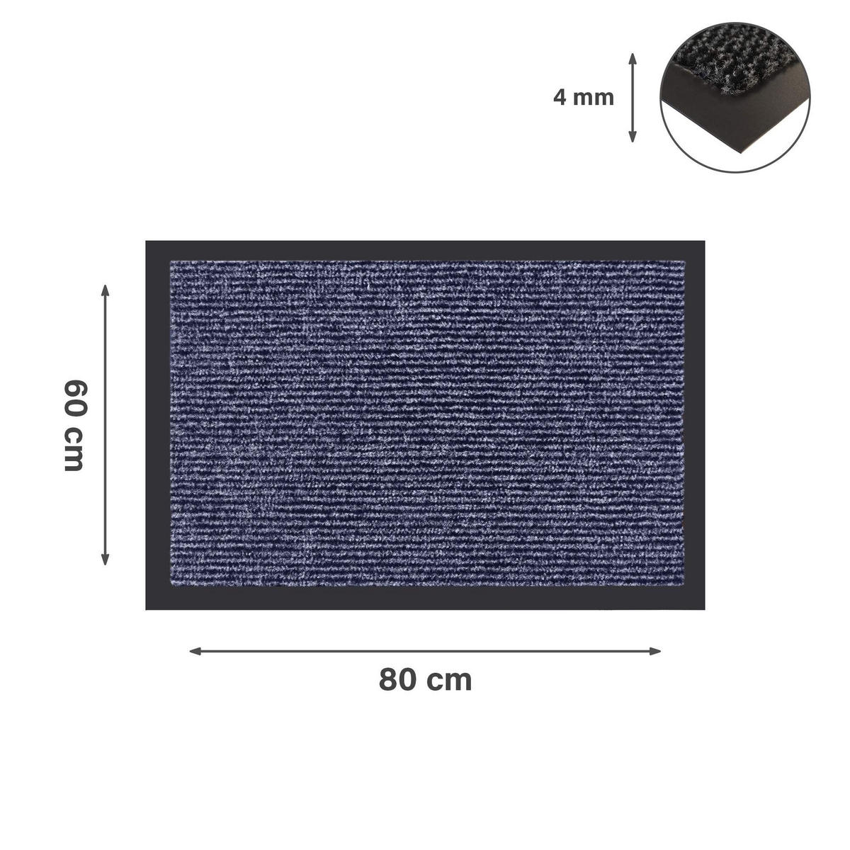 FUSSMATTE SIENA - Dunkelblau, Textil (60/80cm) - Lieblings Ding