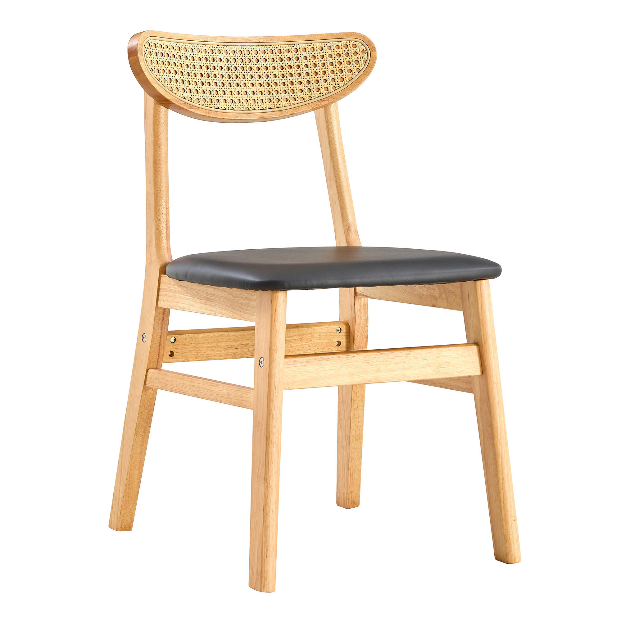 STUHL-SET DE-36740 2 Stück mit Rattan-Rückenlehne Natur - Naturfarben, Holzwerkstoff (43.9/78.7/45cm) - ComfortXL