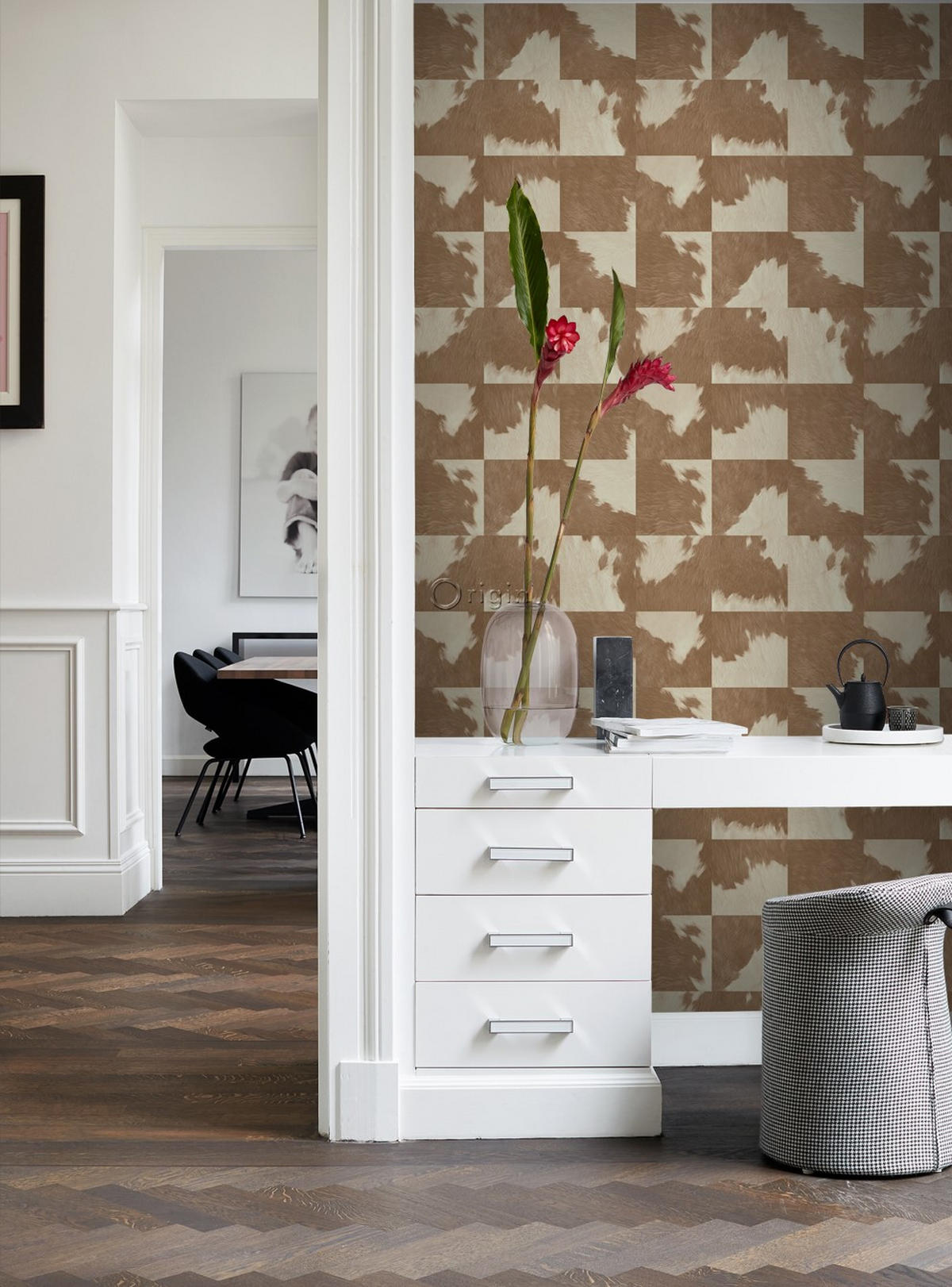 TAPETE Kuhfell-Optik 53 cm x 10.05 m - Braun, Papier (53/1000cm) - Origin Wallcoverings