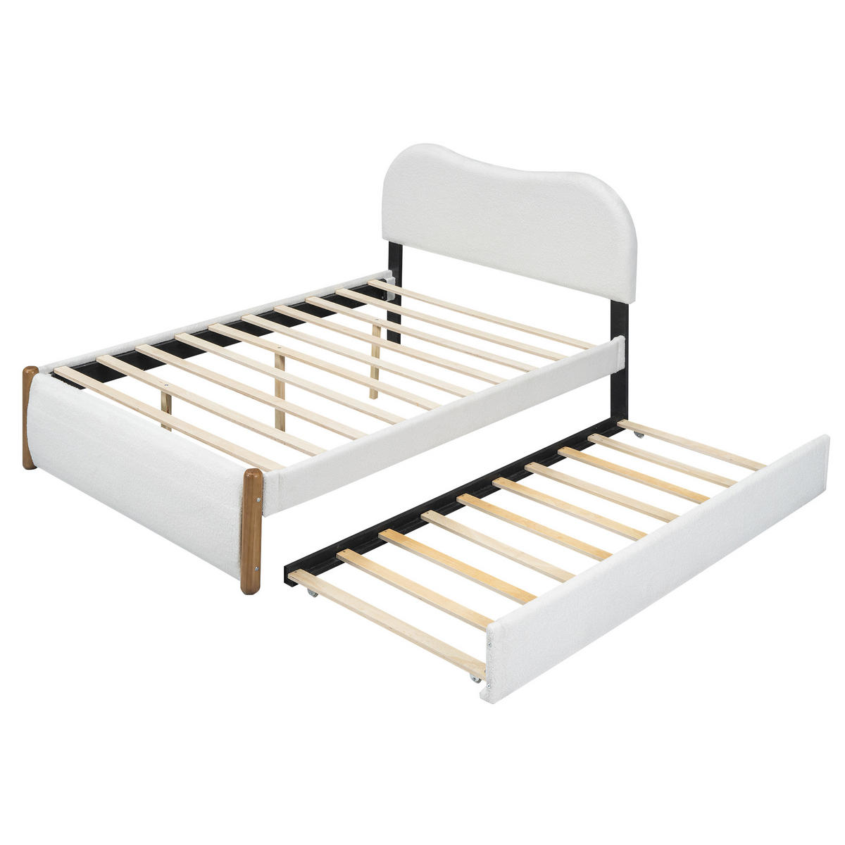 BETT 140x200 cm Rollbett weiß - Weiß, Textil (140/200cm) - LEBENLANG