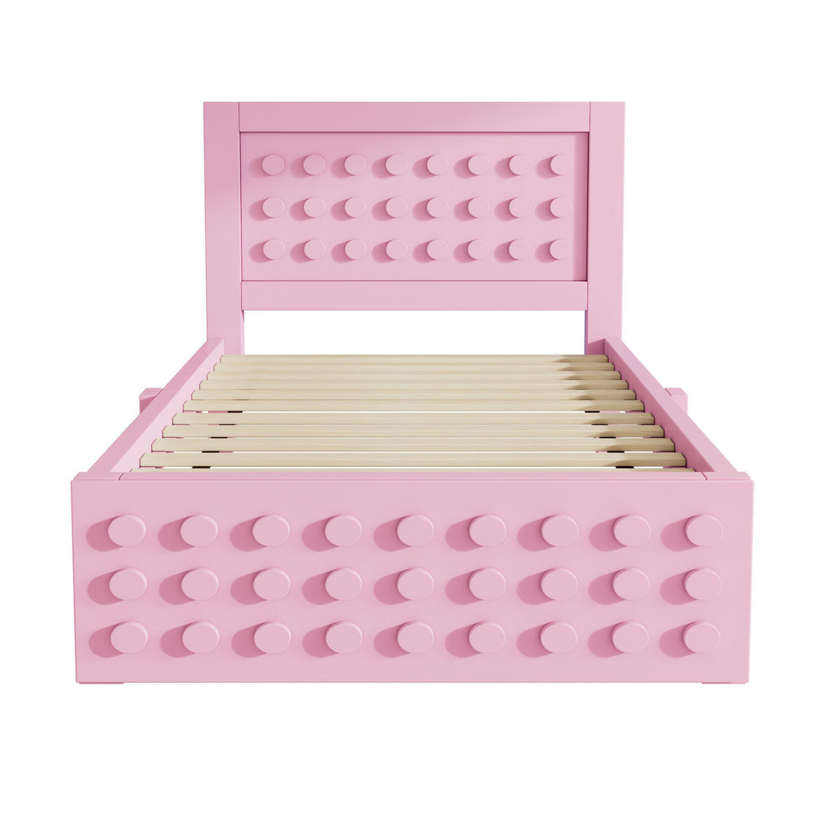 KINDEREINZELBETTEN aus Holz 90x190 cm in Rosa mit Schublade & Stauraum - Rosa, Holz (90/190cm) - Modfu