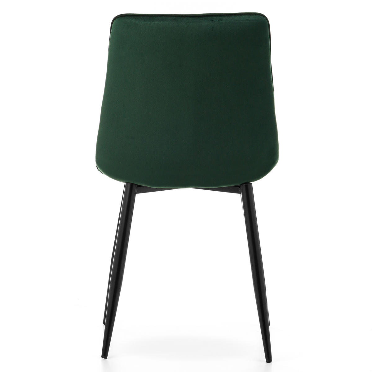 STUHL CHIC gespolsterter mit Steppung - grün - Samt Velours - Schwarz/Grün, Metall (50/88/47cm) - NEW HOME
