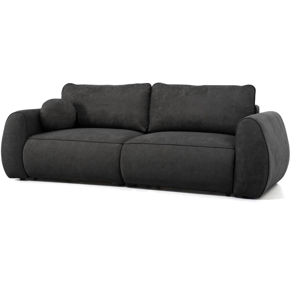 Beautysofa ROZKLÁDACÍ POHOVKA Bravo, 3místná s rohovou funkcí a 2 úložnými prostory, černá