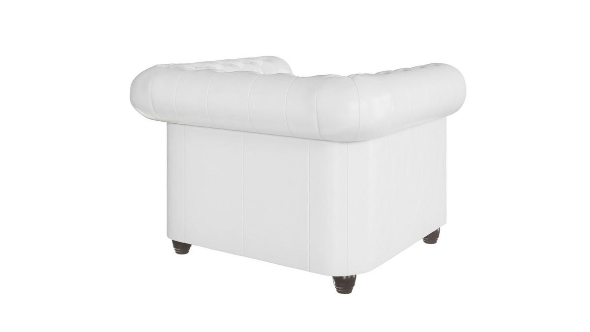 CHESTERFIELD-SESSEL Morin Weiß vegan Leder - Braun/Weiß, Holz/Textil (94/72/86cm) - S-Style Möbel