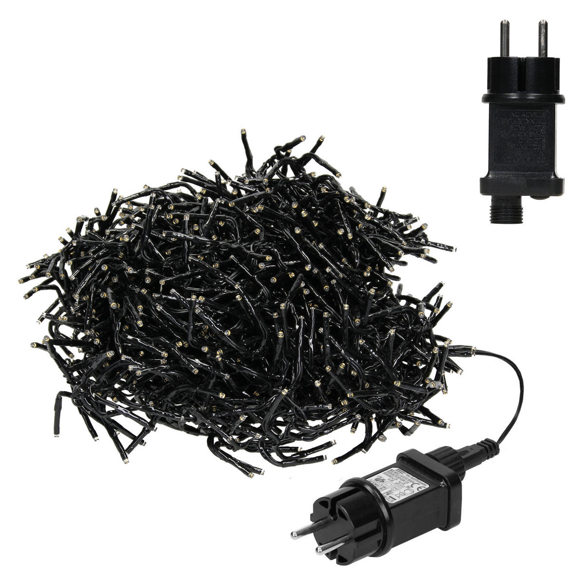 LED EISREGEN LICHTERKETTE Außen Innen Eiszapfen Weihnachtsbeleuchtung mit Timer 3,5 m 528 LED Warmweiß - Schwarz, Kunststoff (850cm) - ECD-Germany