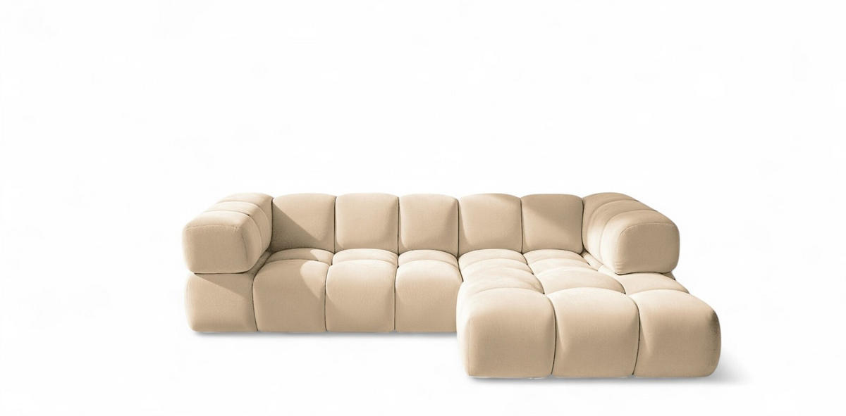 ECKSOFA Blanche In Bluvel - Creme, Holzwerkstoff/Textil (150/280cm) - Fun Möbel