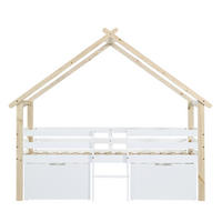 HAUSBETT 90/200 cm Weiß, Natur - Ahornfarben/Weiß, Holz/Holzwerkstoff - Raumix