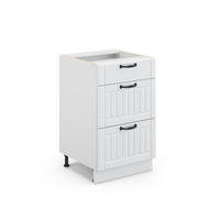 BADSCHRANK Fame-Line Weiß Landhaus 50 x 82 cm ohne AP - Weiß, Holzwerkstoff (50/82/51.6cm) - Vicco