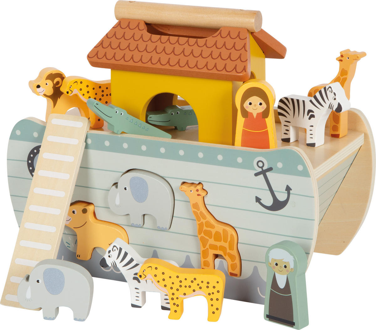 STECKSPIEL ARCHE NOAH „SAFARI“ - Naturfarben, Holz (14/21/27cm) - small foot