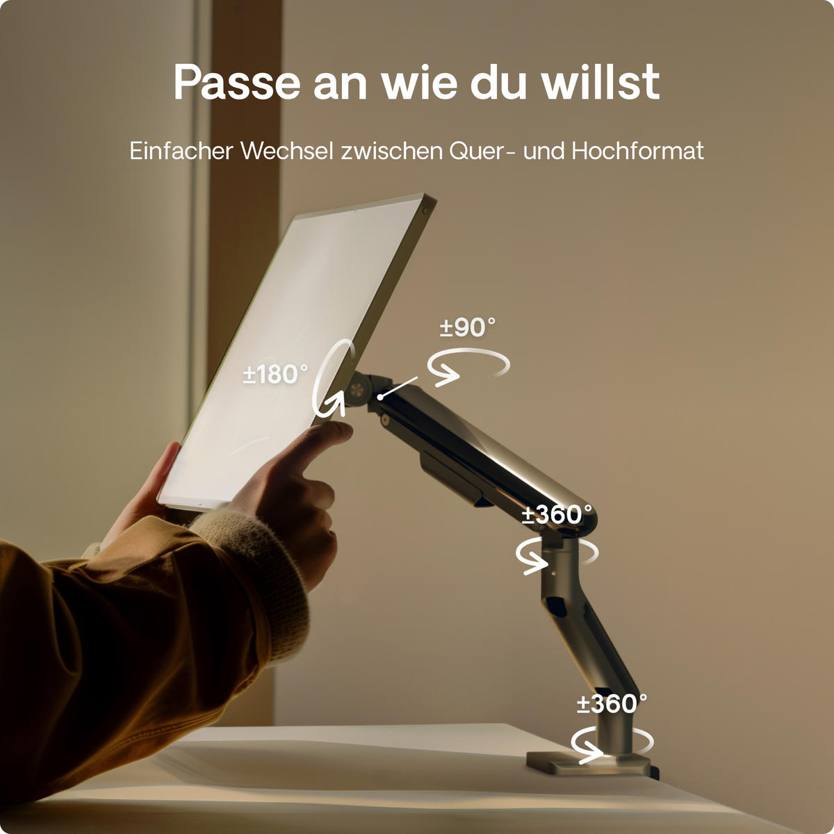 MONITORHALTERUNG, Schwarz, Tischhalterung für 1 Monitor 17"-32", VESA 75x75mm, VESA 100x100mm - Weiß, Kunststoff/Metall (55.9/11.5/60cm) - Desktronic