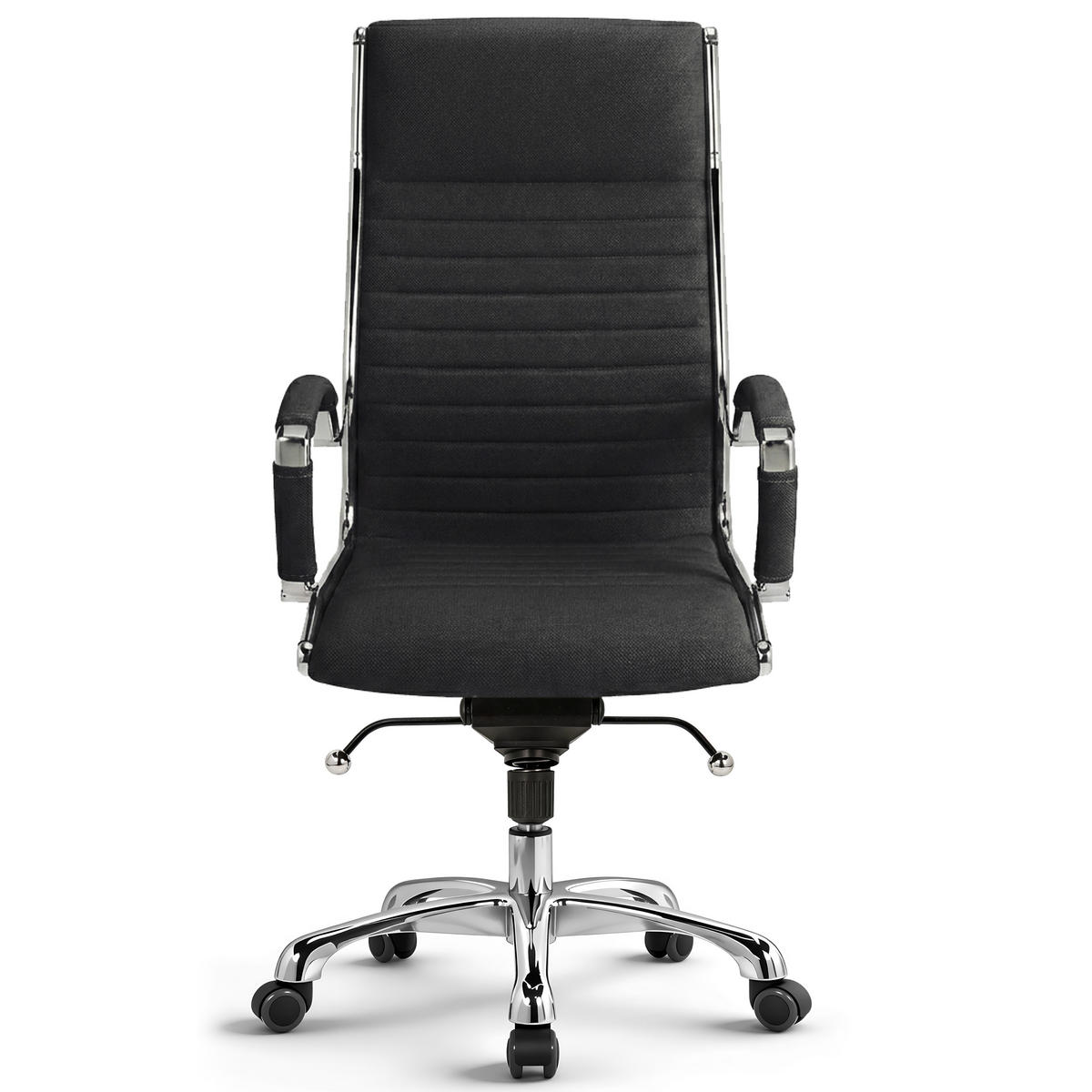 BÜROSTUHL Montreal Stoff Schwarz – ergonomisch, 150 kg belastbar, Sitzhöhe 52-64cm - Schwarz, Textil/Metall (60/121/60cm) - Versee