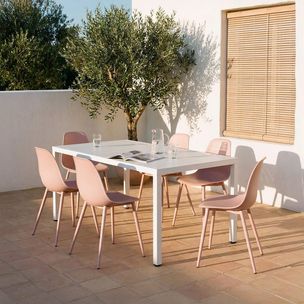 STUHL FÜR DRAUSSEN Nina Rosa 45 cm x 80 cm - Pink, Kunststoff (45/80/53cm) - Klast Home