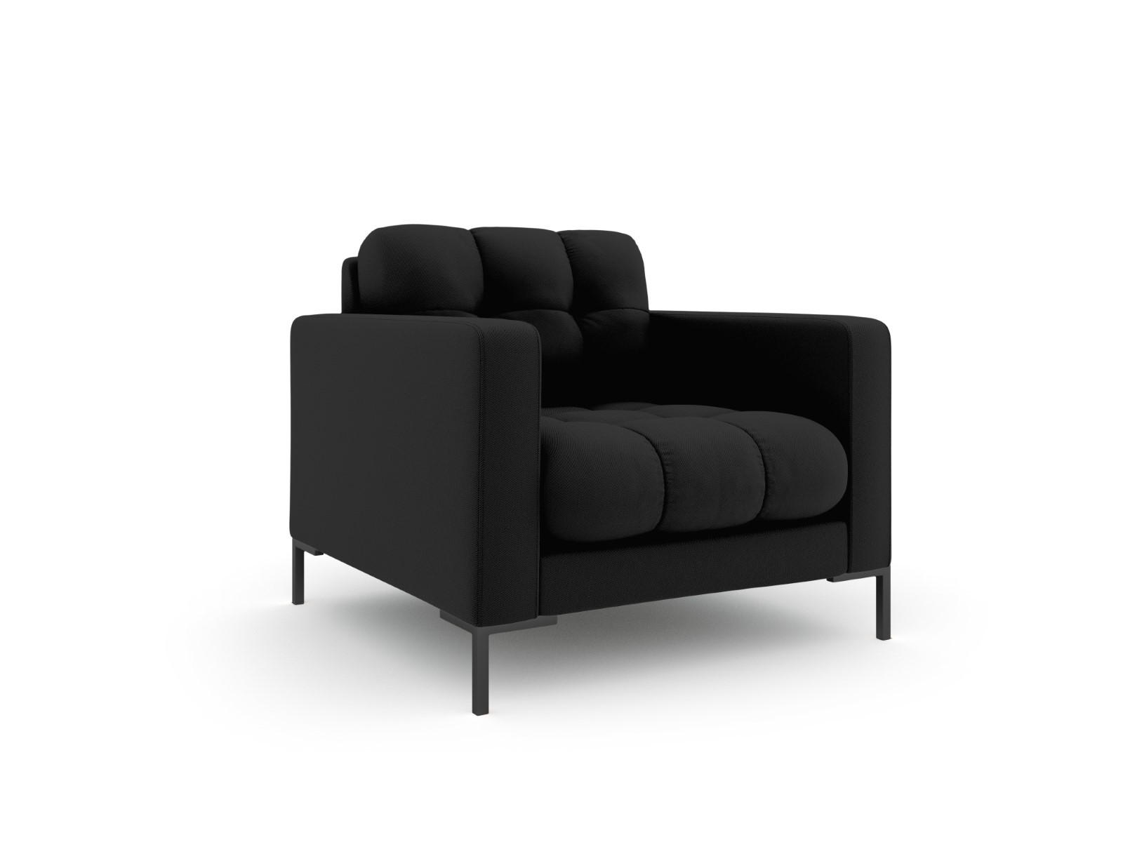 SESSEL Mamaia aus strukturiertem Stoff schwarz - Schwarz, Textil (92/75/87cm) - Micadoni