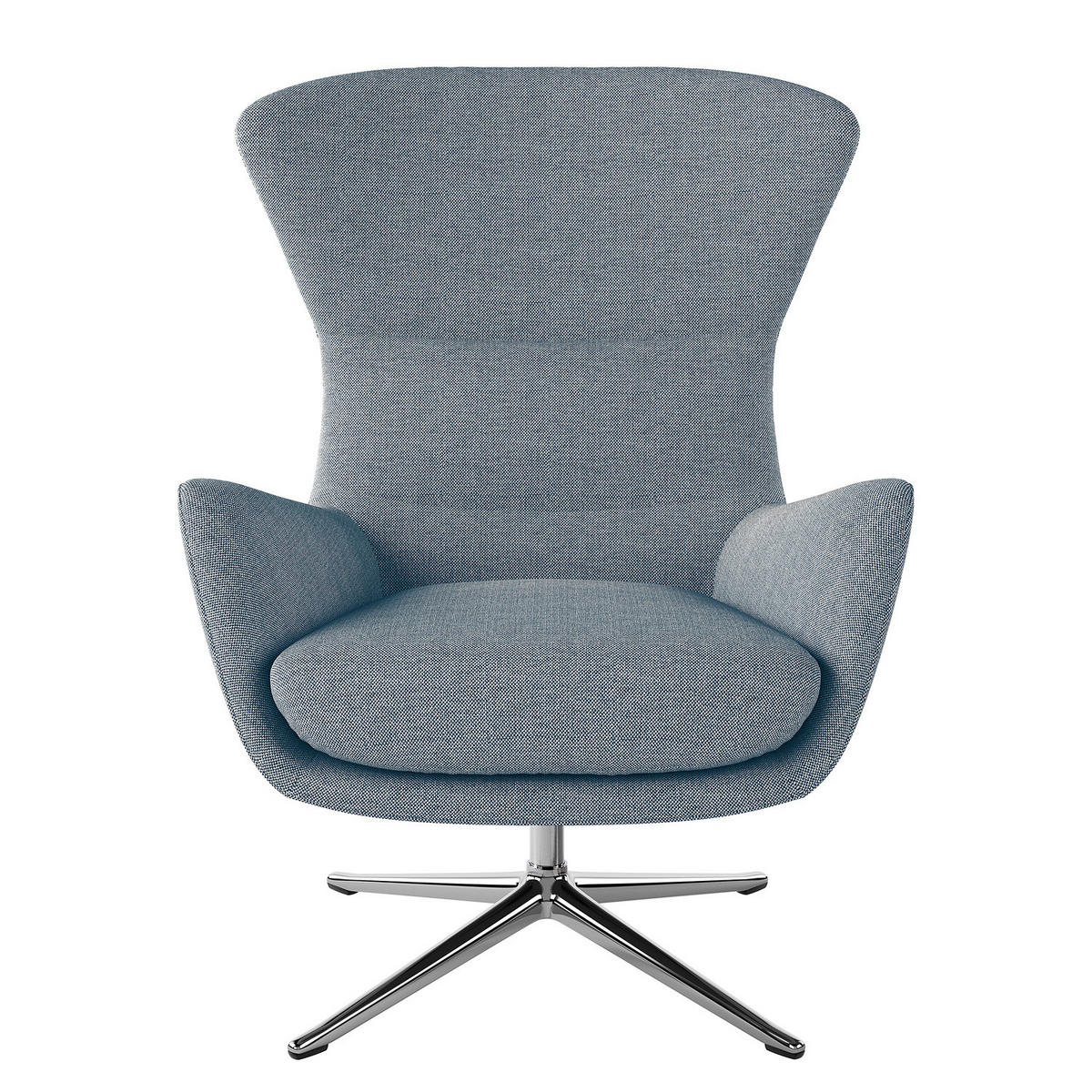 SESSEL mit Kreuzfuß - Chromfarben/Blau, Textil/Metall (84/99/96cm) - home24