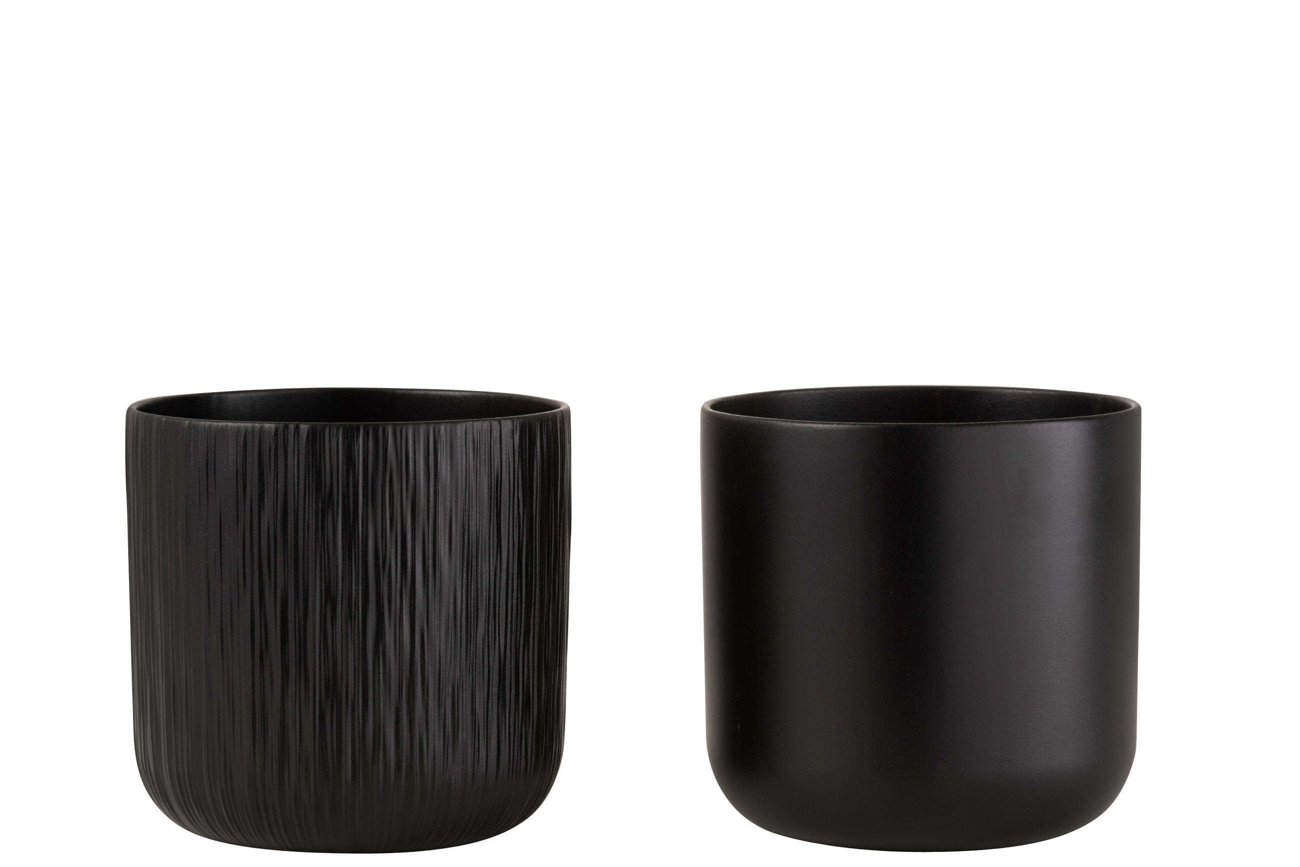 BLUMENTOPF GEN - Keramik - Schwarz - XL - 2er Set - Ø 21 cm - Schwarz, Keramik (21/20.5cm) - J-Line
