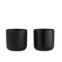 BLUMENTOPF GEN - Keramik - Schwarz - XL - 2er Set - Ø 21 cm - Schwarz, Keramik (21/20.5cm) - J-Line