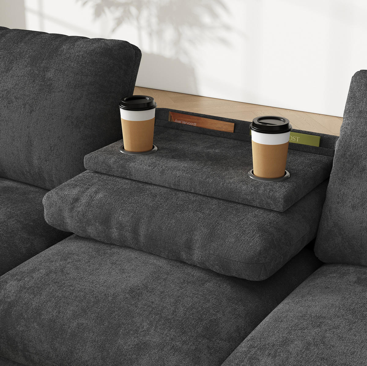 ECKSOFA 280/137/84 cm aus Chenille mit Schlaffunktion und Stauraum Grau - Grau, Textil (137/280cm) - Modenvie