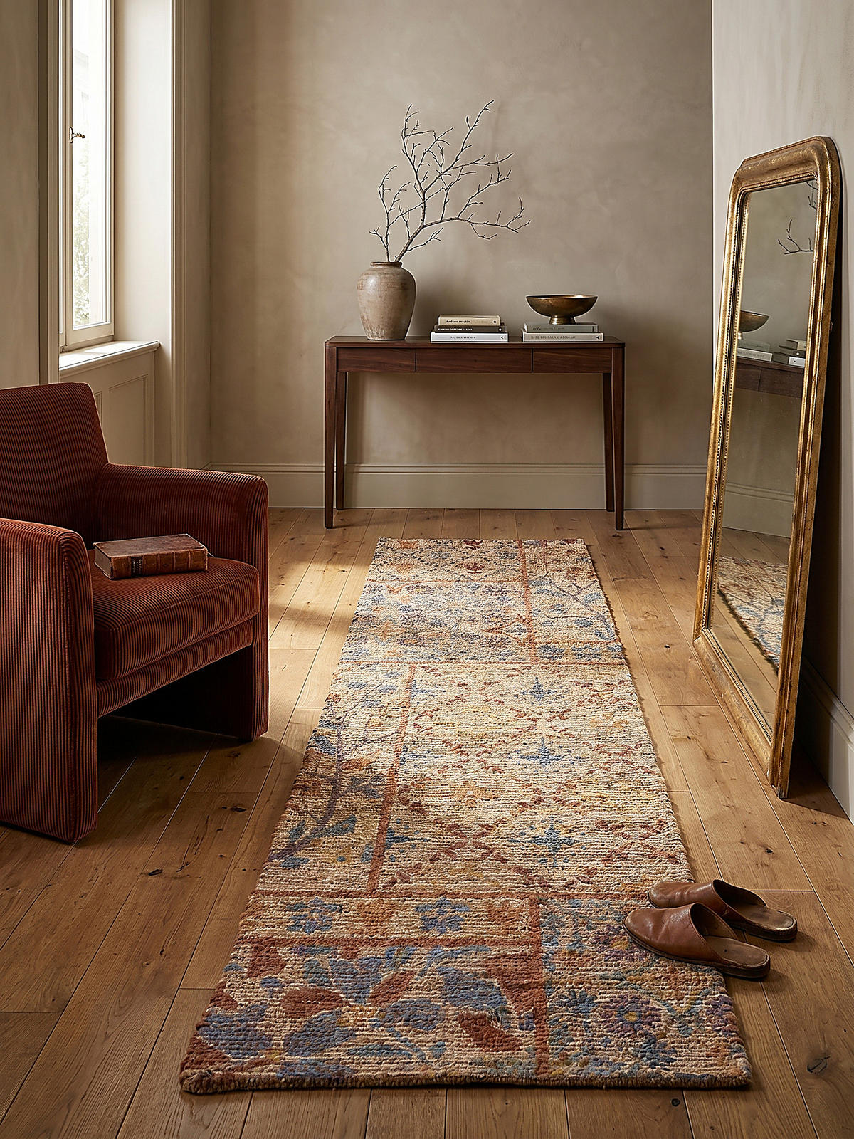 TEPPICH Jute Boho Patchwork, Wohnzimmer Natur-Blau Läufer 60x230 - Beige, Textil (230/60cm) - KADIMA DESIGN