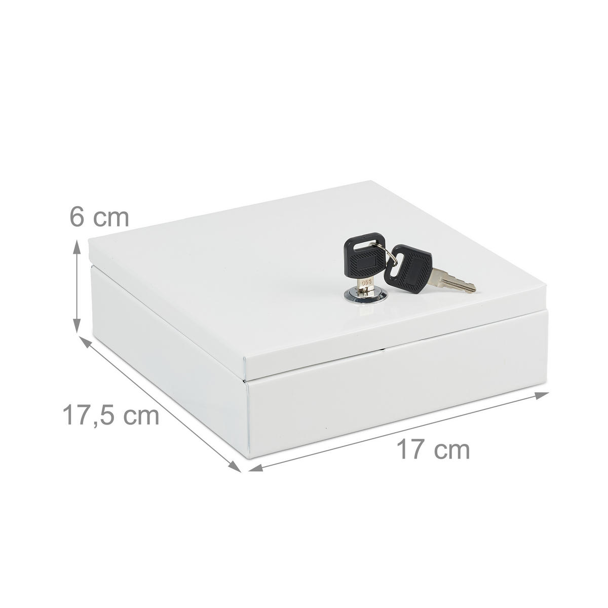 GELDKASSETTE - Weiß, Kunststoff/Metall (17/6/17.5cm) - Relaxdays