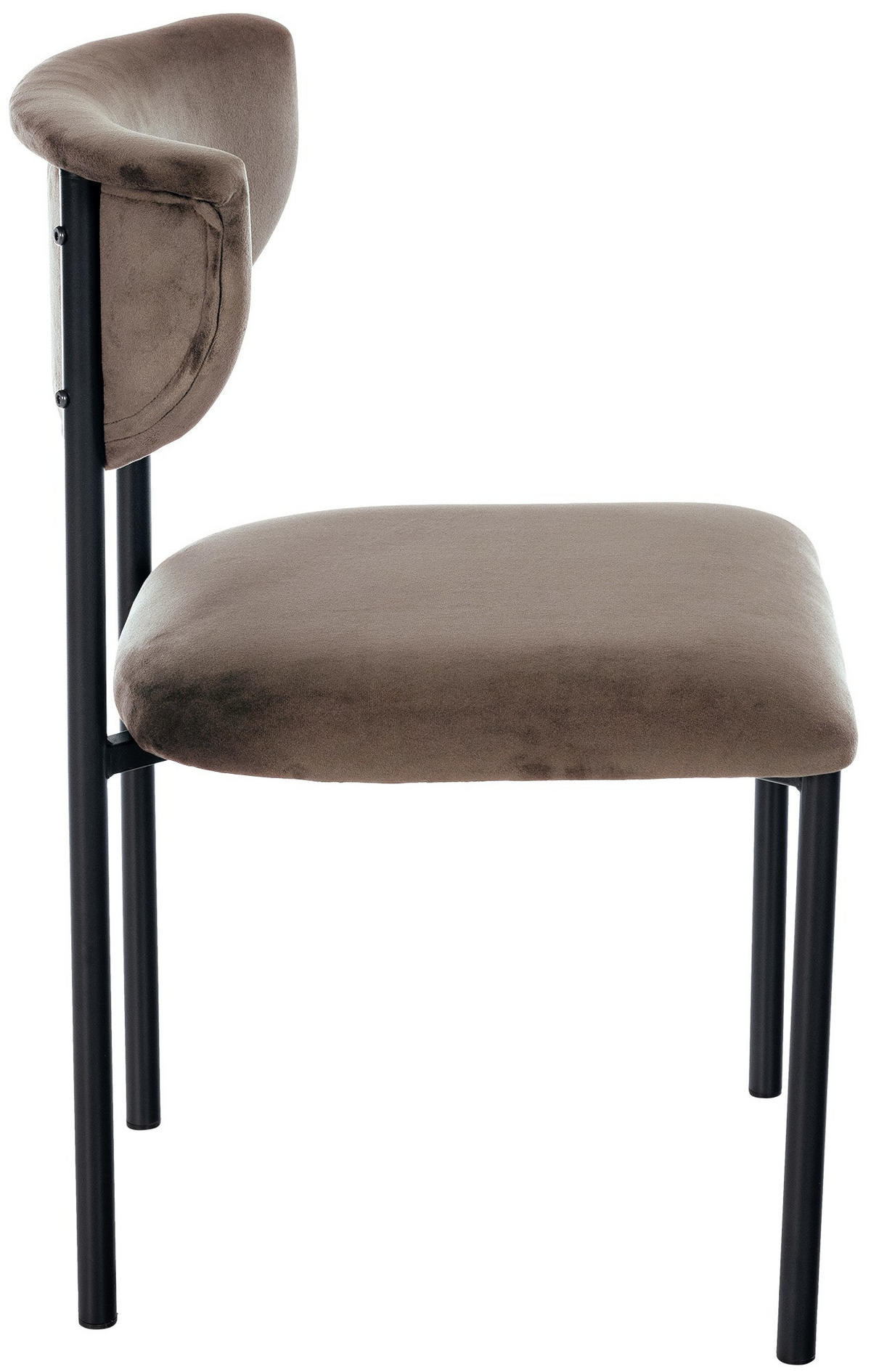 STUHL Samt Braun - Braun, Textil/Metall (52/78/53cm) - CLP